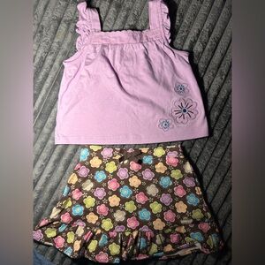 Older Carter's Brown Floral Trim Baby/Toddler Outfit  in perfect condition